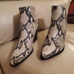 Womens Boots Size 9M; Snake Print - WORN ONCE!